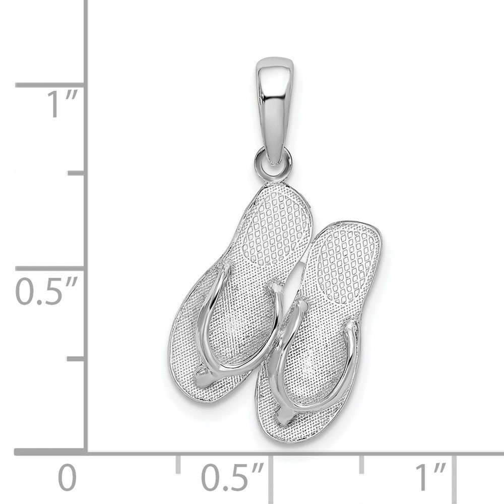 Sterling Silver Rhodium-plated Hilton Head Island Flip Flop Pendant
