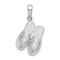 Sterling Silver Rhodium-plated Hilton Head Island Flip Flop Pendant