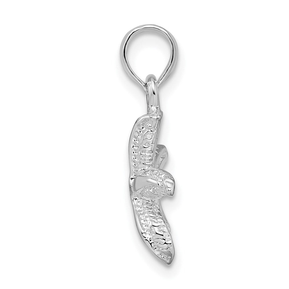 Sterling Silver Rhodium-plated Polished/Textured Small Starfish Pendant