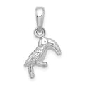 Sterling Silver Polished 3D Toucan Bird Pendant
