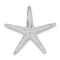 Sterling Silver Rhodium-plated Polished/Textured Starfish Slide