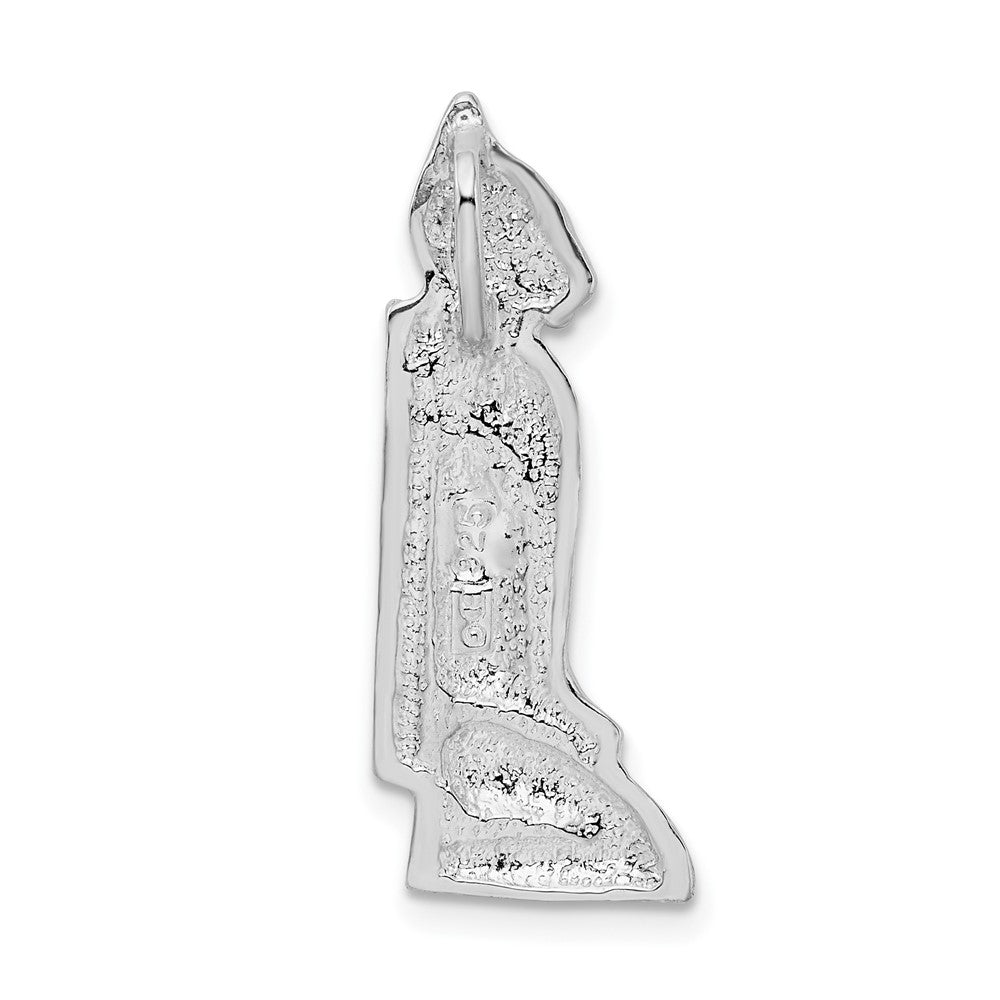 Sterling Silver Rhodium-plated Polished Marco Island Cat Slide