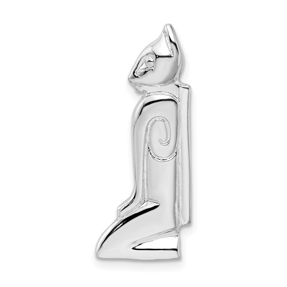 Sterling Silver Rhodium-plated Polished Marco Island Cat Slide