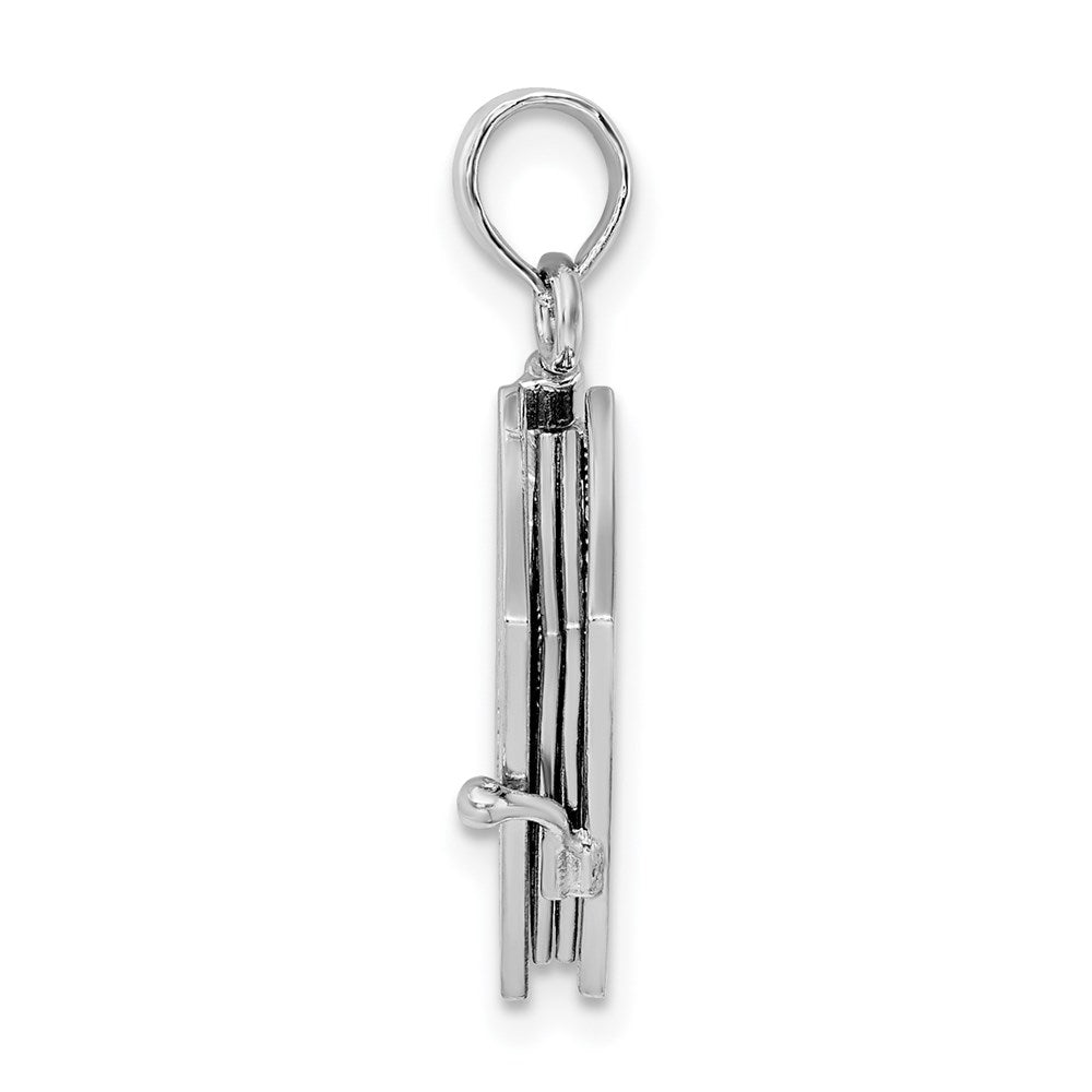 Sterling Silver Rhodium-plated 3D Moveable Lords Prayer Bible Pendant