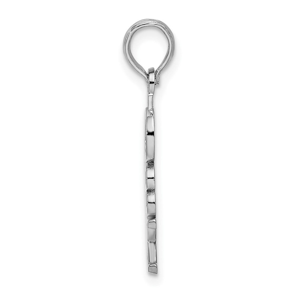 Sterling Silver Rhodium-plated Polished Vertical OBX Pendant