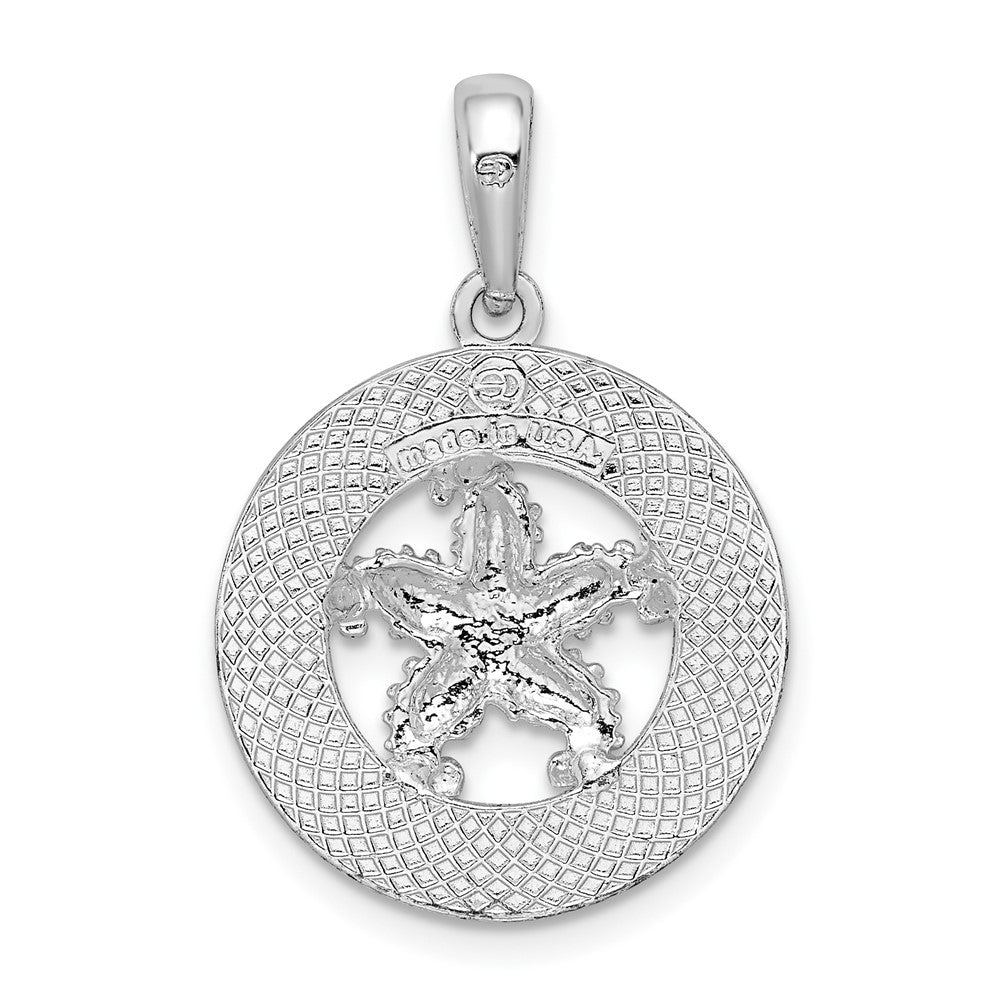 Sterling Silver RH-plated Polish Booth Bay Starfish Pendant