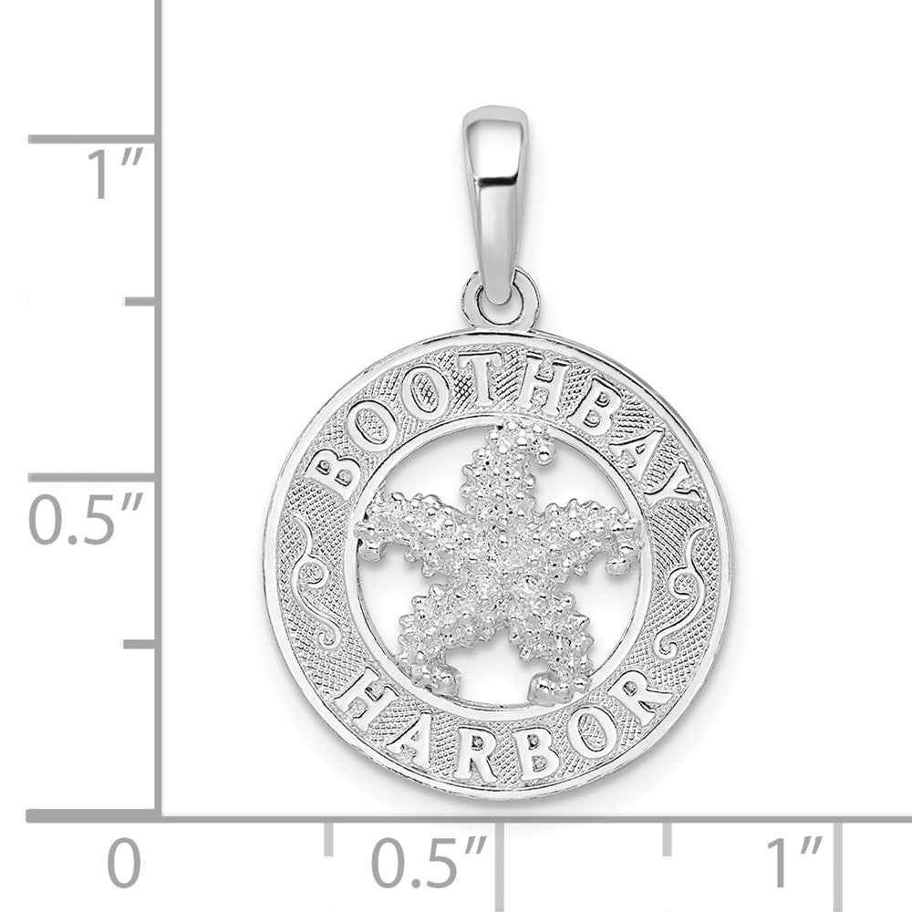 Sterling Silver RH-plated Polish Booth Bay Starfish Pendant