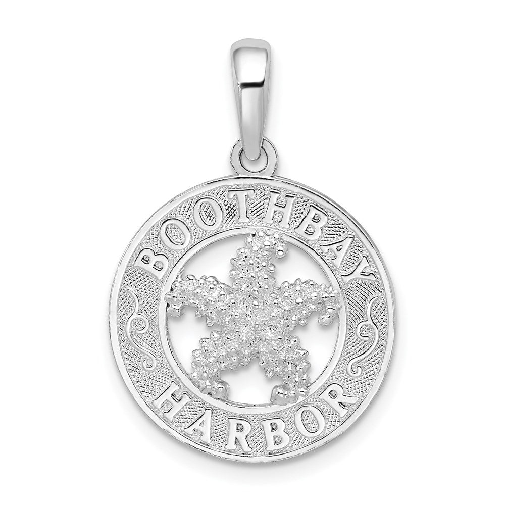 Sterling Silver RH-plated Polish Booth Bay Starfish Pendant