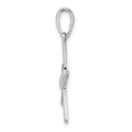Sterling Silver Rhodium-plated Polished Starfish Pendant