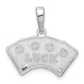 Sterling Silver Polished 4 Aces Good Luck Playing Cards Pendant