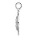 Sterling Silver Rhod-plated Polished Cape Cod w/Starfish Circle Pendant