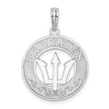 Sterling Silver Rhod-plated Polished Barbados w/Trident Circle Pendant