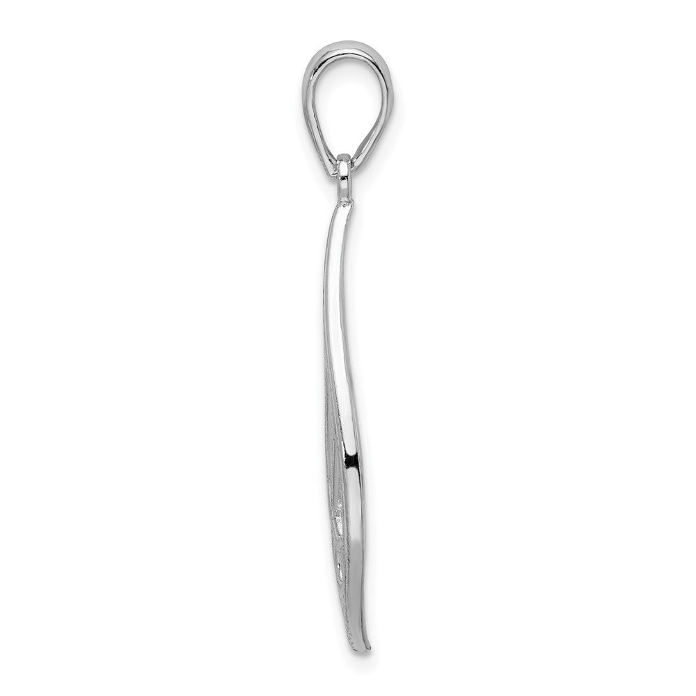 Sterling Silver Rhodium-plated Polished Teardrop Celtic Knot Pendant