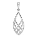 Sterling Silver Rhodium-plated Polished Teardrop Celtic Knot Pendant