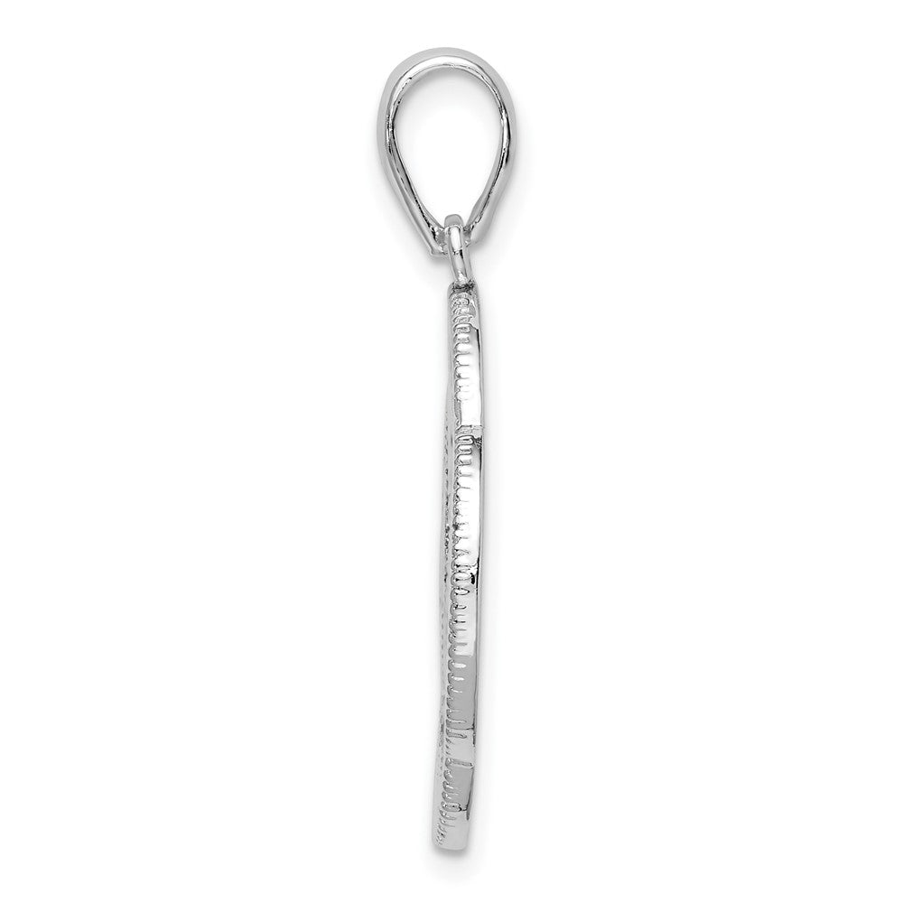 Sterling Silver Rhod-plated Polished Celtic Circle Eternity Knot Pendant