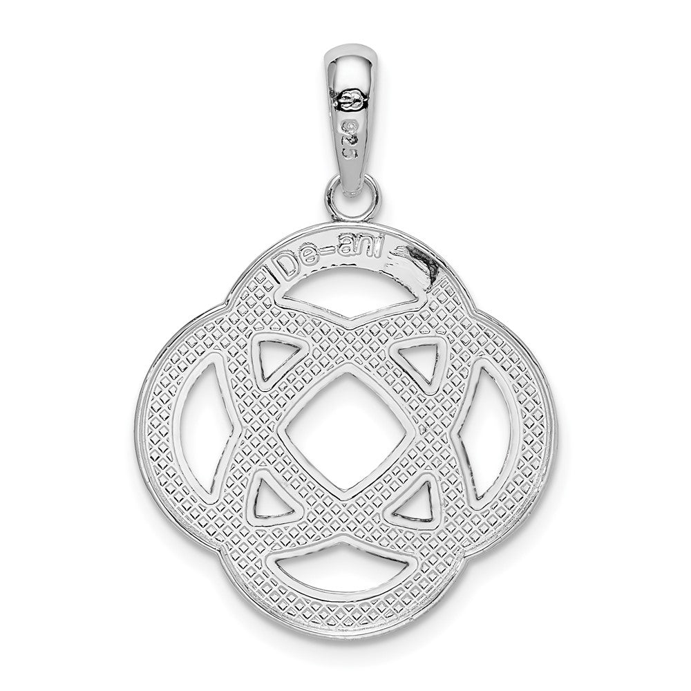 Sterling Silver Rhod-plated Polished Celtic Circle Eternity Knot Pendant