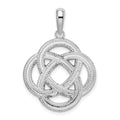 Sterling Silver Rhod-plated Polished Celtic Circle Eternity Knot Pendant