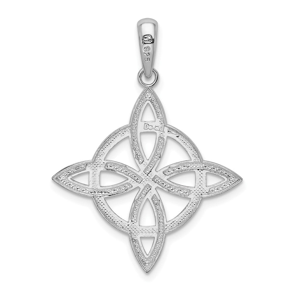 Sterling Silver Rhodium-plated Polished Celtic Eternity Knot Pendant