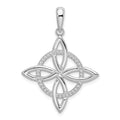 Sterling Silver Rhodium-plated Polished Celtic Eternity Knot Pendant