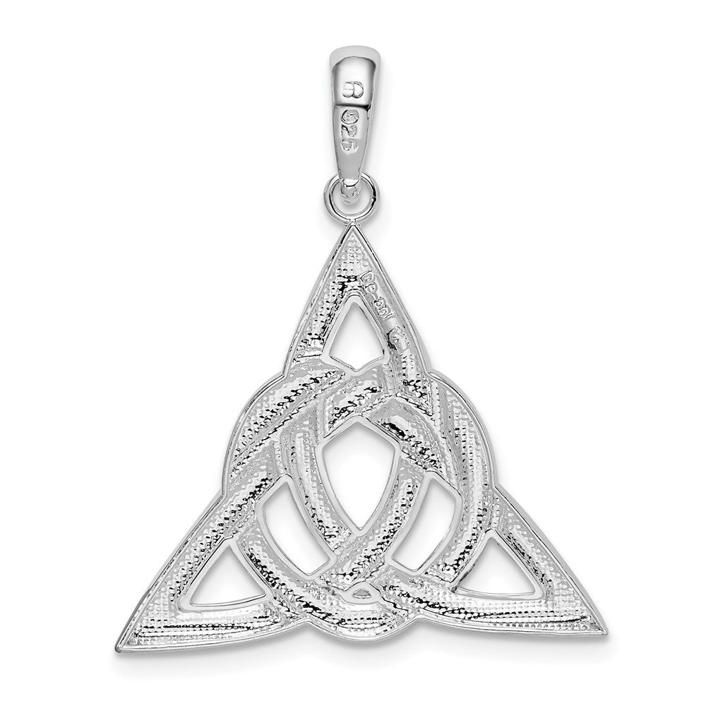 Sterling Silver Rhodium-plated Polished Celtic Trinity Knot Pendant
