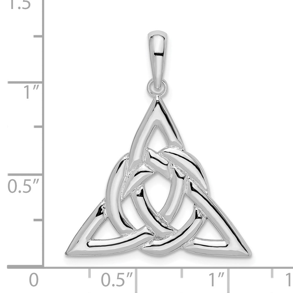 Sterling Silver Rhodium-plated Polished Celtic Trinity Knot Pendant