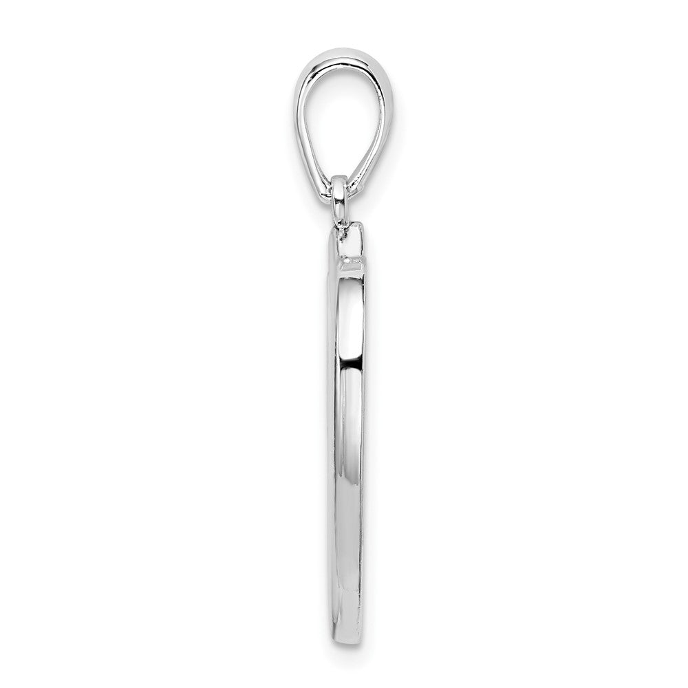 Sterling Silver Rhodium-plated Polished Celtic Knot Heart Pendant