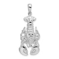 Sterling Silver Rhodium-plated Polished Moveable Lobster Pendant