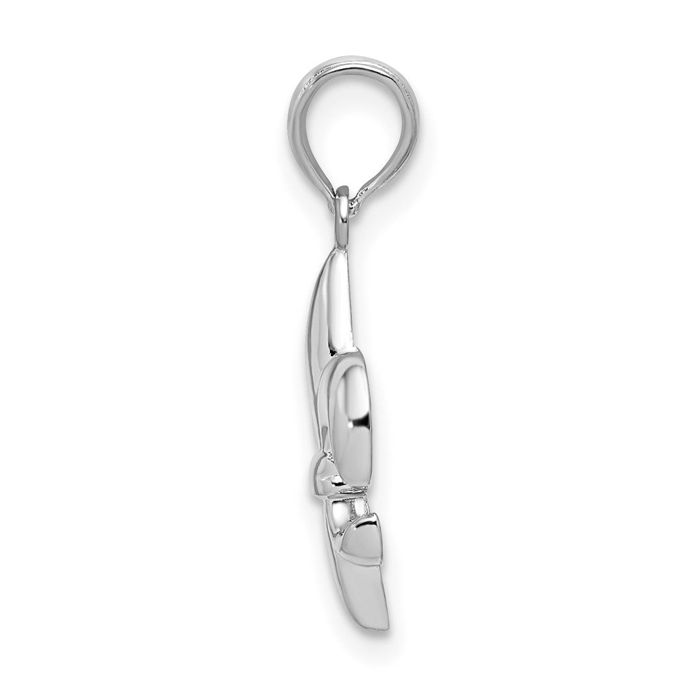 Sterling Silver Rhodium-plated Polished Fleur de lis Pendant