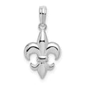 Sterling Silver Rhodium-plated Polished Fleur de lis Pendant