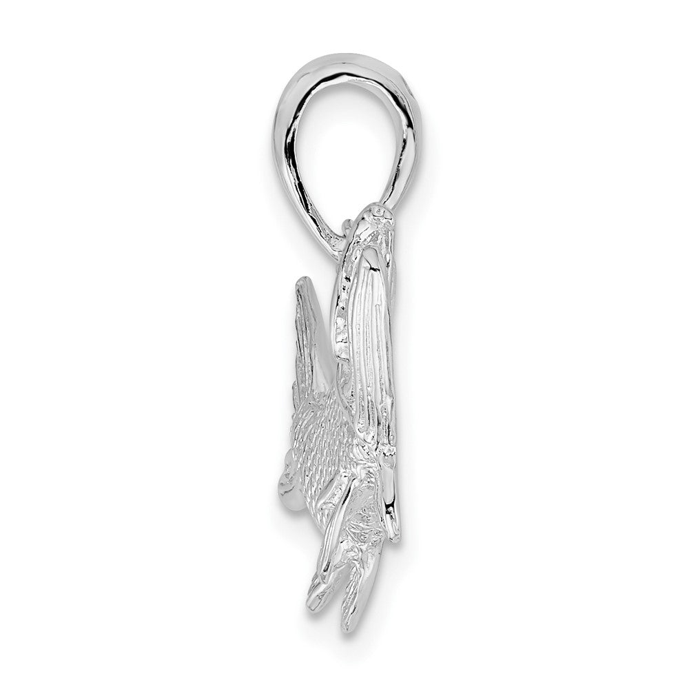 Sterling Silver Rhodium-plated Polished Tarpon Fish Pendant