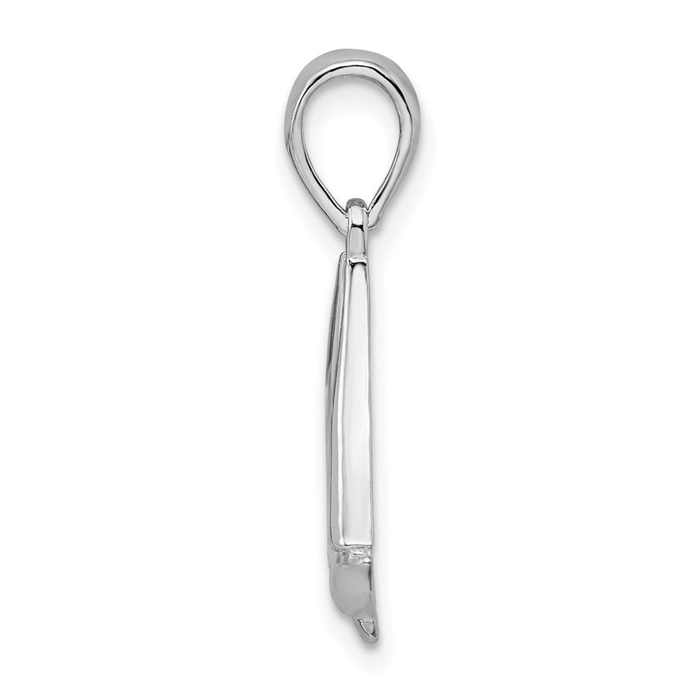 Sterling Silver Rhodium-plated Polished Sailboat Pendant