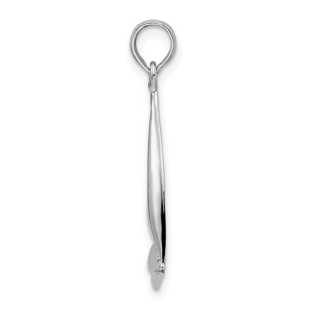 Sterling Silver Rhodium-plated Polished Sailboat Pendant