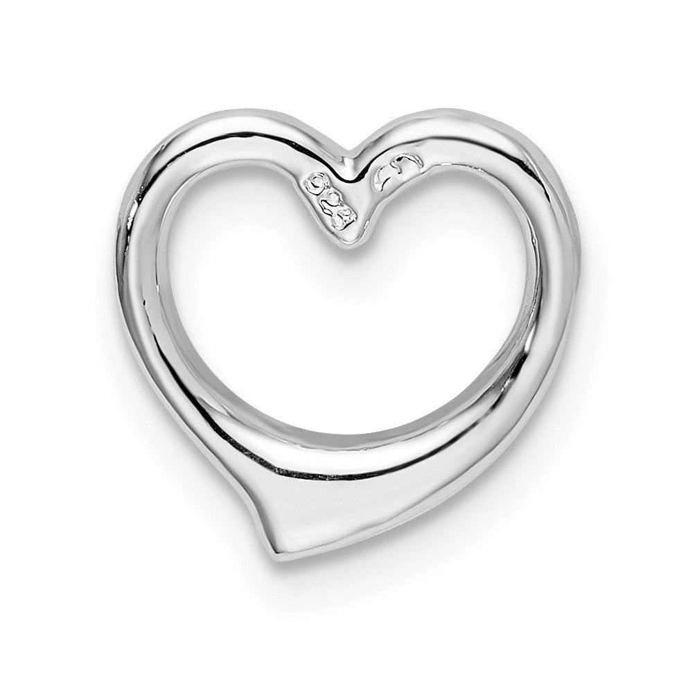 Sterling Silver Rhodium-plated Polished Heart Slide