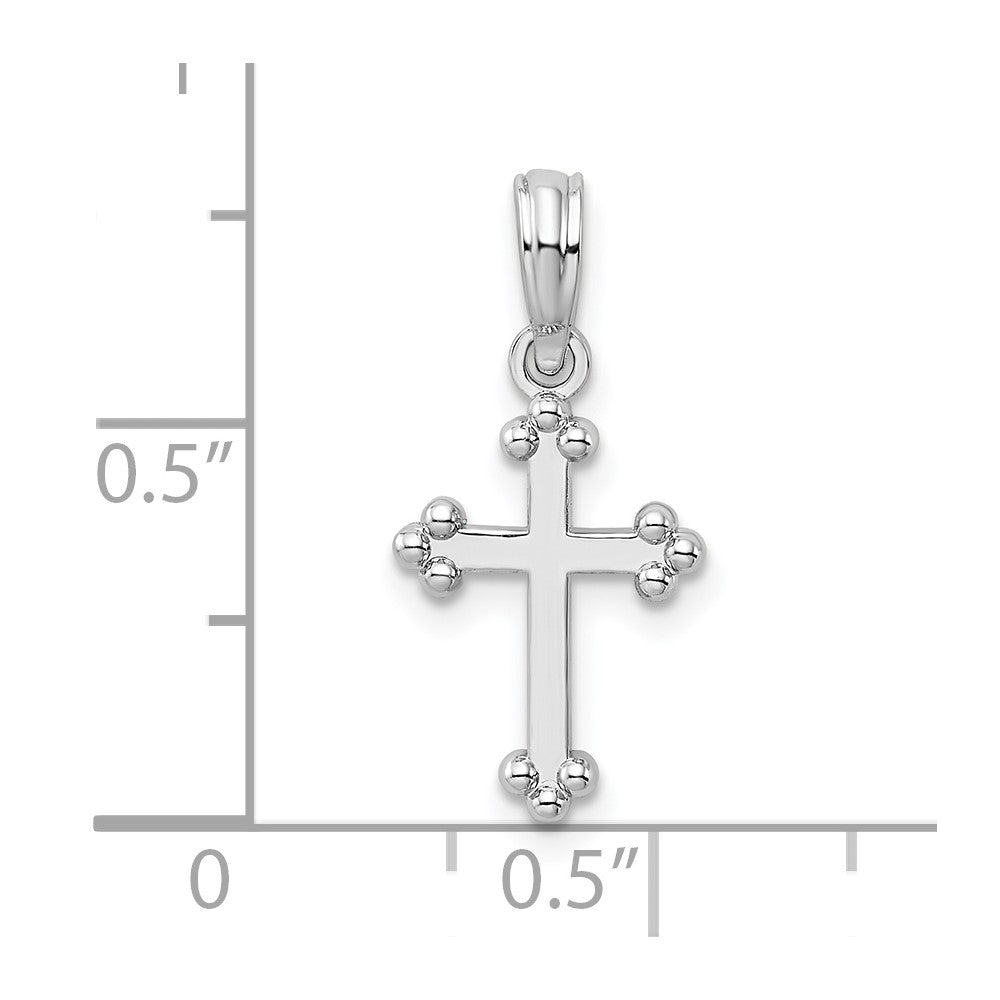 Sterling Silver Polished Budded Cross Small Pendant