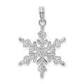 Sterling Silver Rhodium-plated Polished Snowflake Pendant