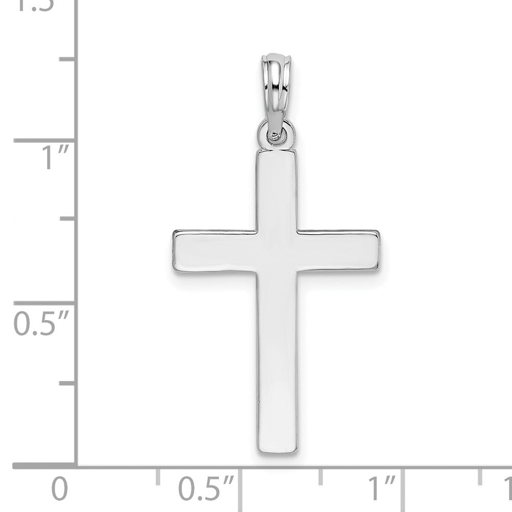 Sterling Silver Polished Flat Latin Cross Pendant