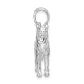 Sterling Silver Rhodium-plated Textured 3D Siberian Husky Pendant
