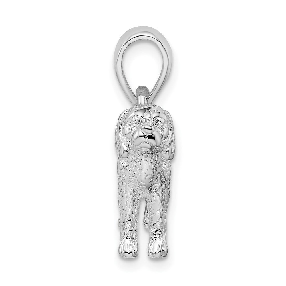 Sterling Silver Rhodium-plated Textured 3D Beagle Pendant
