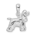 Sterling Silver Rhodium-plated Textured 3D Cocker Spaniel Pendant