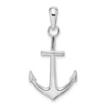 Sterling Silver Rhodium-plated Polished Anchor Pendant