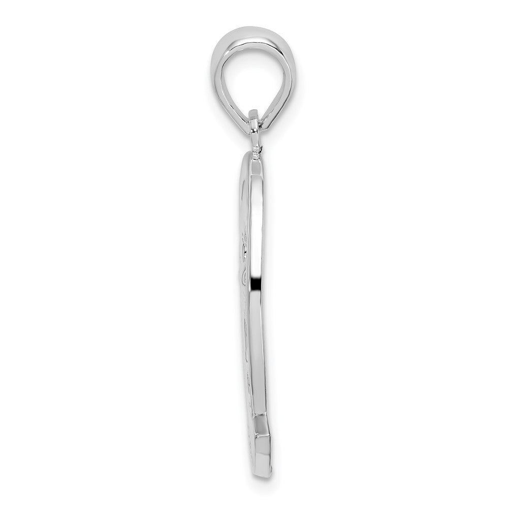 Sterling Silver Rhodium-plated St. Thomas Dolphin Sunset Pendant
