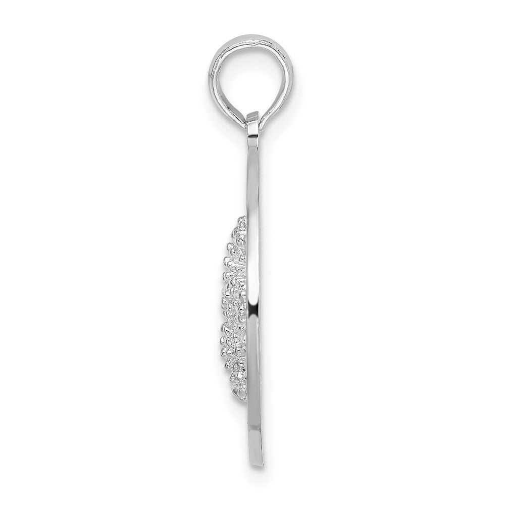 Sterling Silver Rhod-plated Fort Myers Beach, FL Circle w/Starfish Pendant