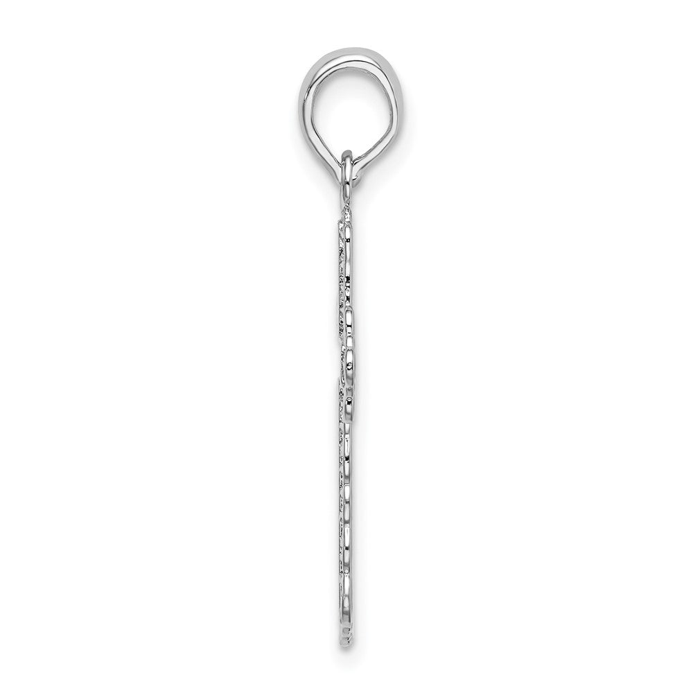 Sterling Silver Polished Lace-edge Cross Pendant