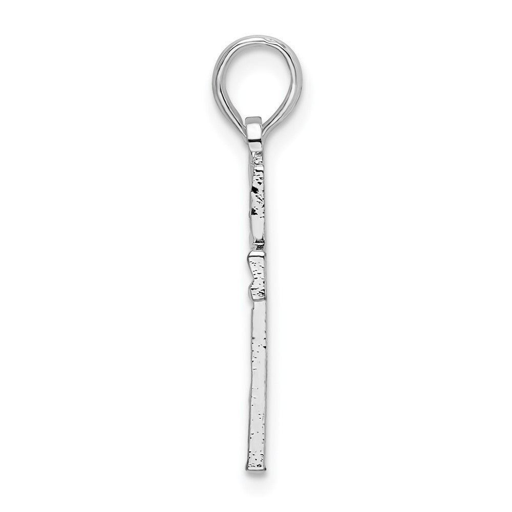 Sterling Silver Rhodium-plated All-over Diamond-cut Latin Cross Pendant
