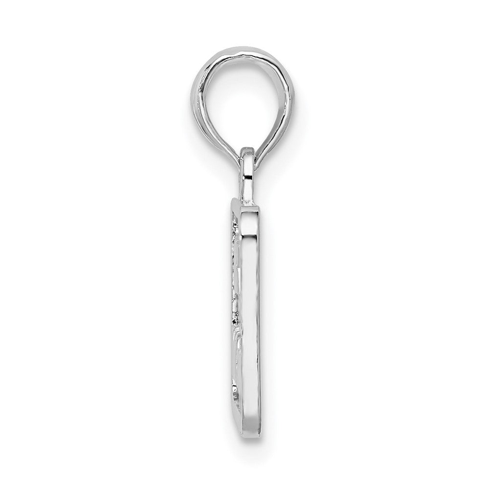 Sterling Silver Rhodium-plated OBX, North Carolina License Plate Pendant