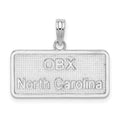 Sterling Silver Rhodium-plated OBX, North Carolina License Plate Pendant