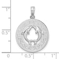 Sterling Silver Rhodium-plated Port Aransas Circle w/Dolphins Pendant