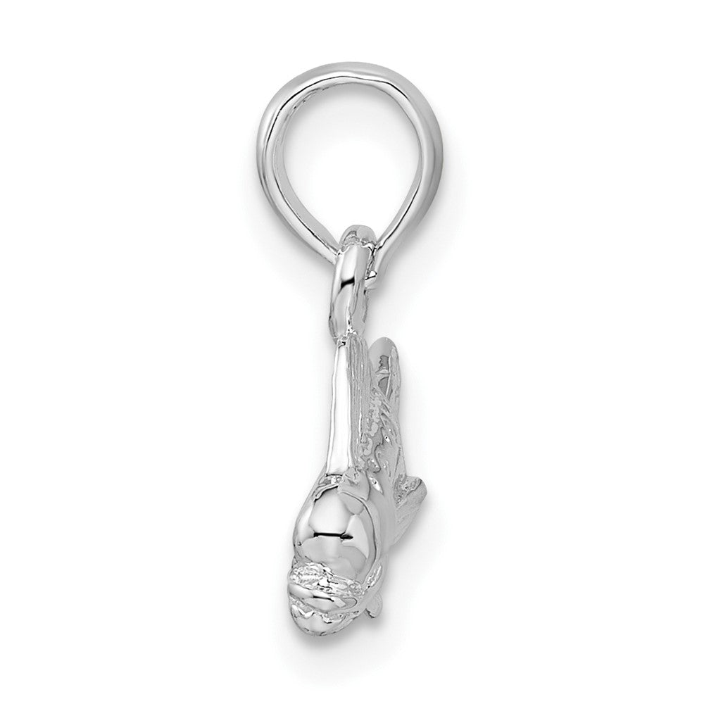 Sterling Silver Rhodium-plated Polished Mahi-Mahi Fish Pendant