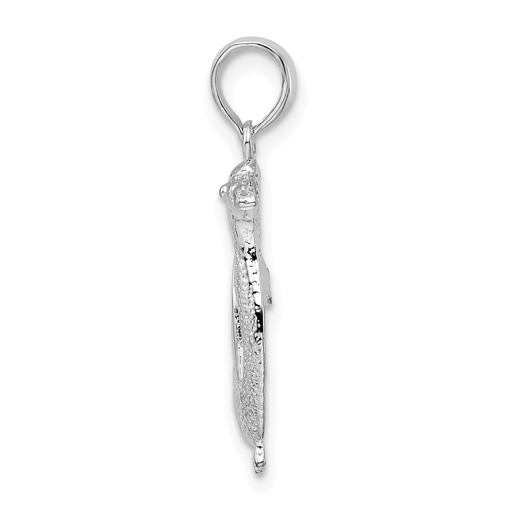 Sterling Silver Rhodium-plated Polished Penguin Pendant