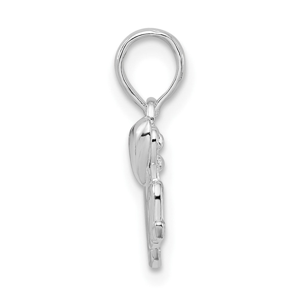 Sterling Silver Polished Mom w/Heart Pendant
